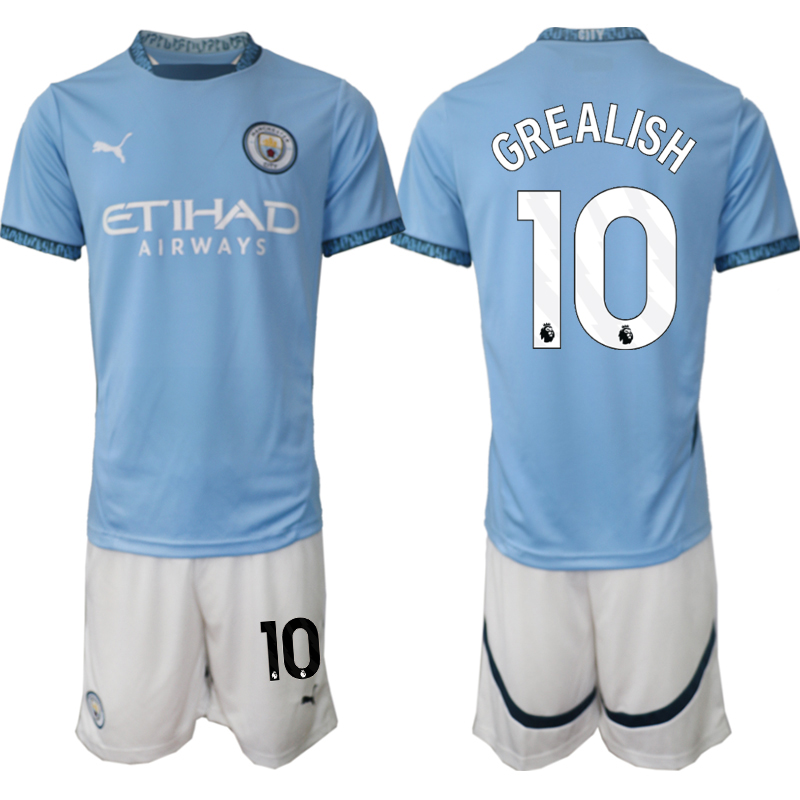 Men 2024-2025 Club Manchester City home blue #10 Soccer Jersey->customized nfl jersey->Custom Jersey